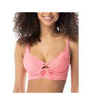 Load image into Gallery viewer, SUNDAZED Women&#39;s Sonia Underwire Tie-Front Bikini Top, Pink, 36C
