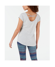 Load image into Gallery viewer, Ideology Women&#39;s Graphic Cross-Back Athletic Shirt, Grey Whisper, M
