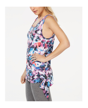 Load image into Gallery viewer, Ideology Women&#39;s Floral-Print Side-Tie Soft Tank Top, Floral Blue, L
