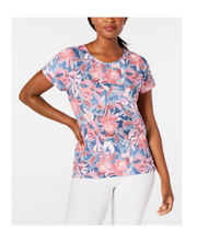 Load image into Gallery viewer, Ideology Women&#39;s Wall Flower Printed Keyhole-Back Athletic Top, S
