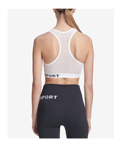 Load image into Gallery viewer, DKNY Women&#39;s Sport Mesh-Back Medium-Impact Sports Bra, White, S
