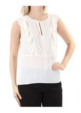 Load image into Gallery viewer, Maison Jules Women's Sleeveless Pleated Blouse, Egret, S
