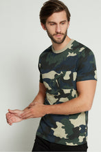 Load image into Gallery viewer, WeSC Men's Crew Neck Camouflage-Print Cotton Tee, Camo, L
