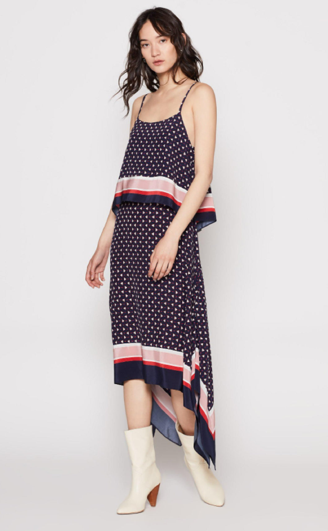 Joie Women's Seia Layered-Look Handkerchief Silk Dress, M